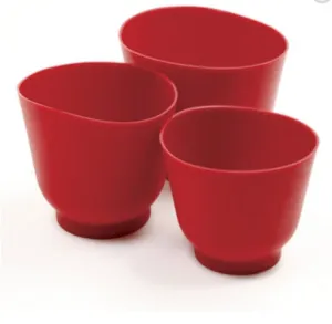 --Red Silicone Bowls set of 3