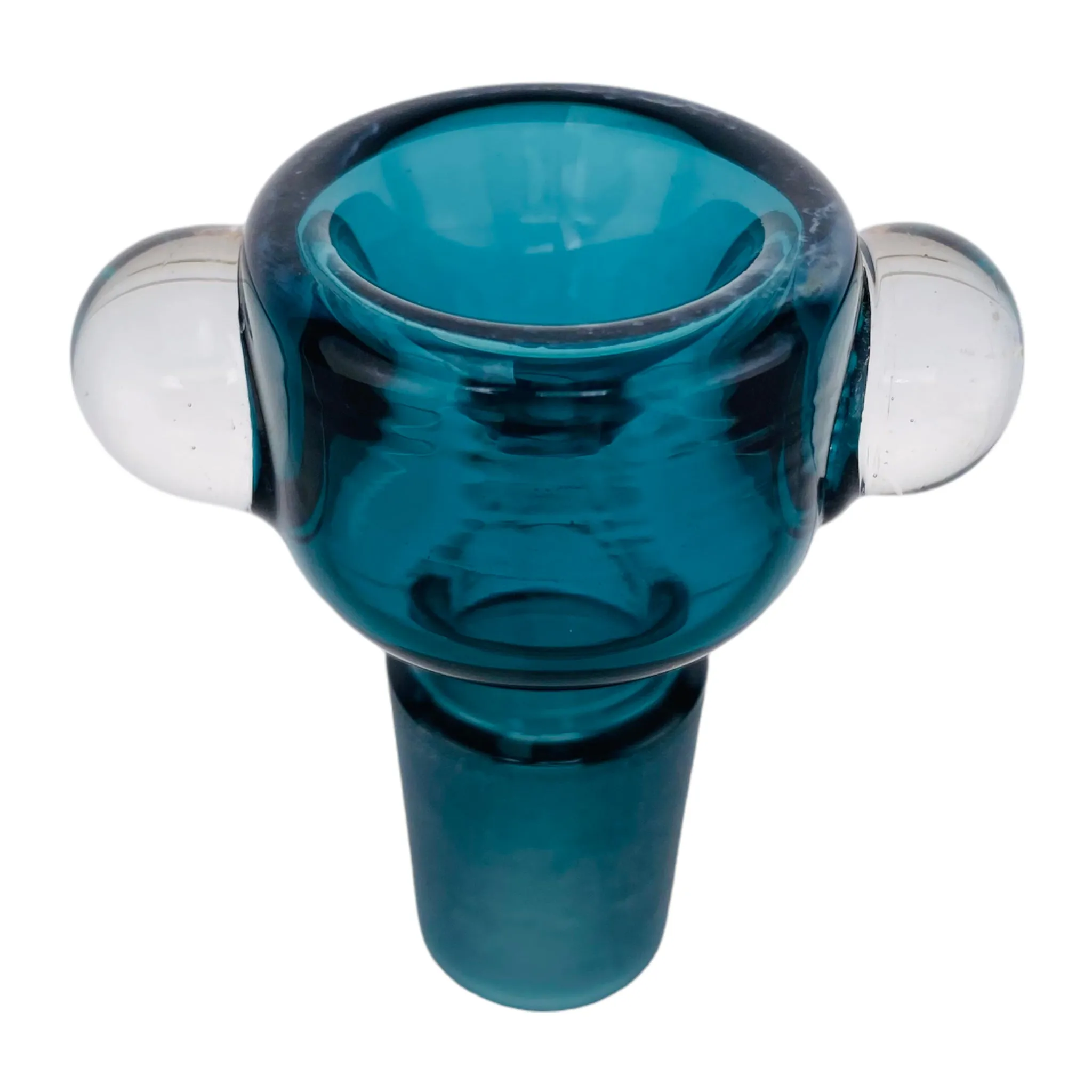18mm Flower Bowl - Tall Straight Wall Bubble Bong Bowl Piece - Deep Aqua Blue