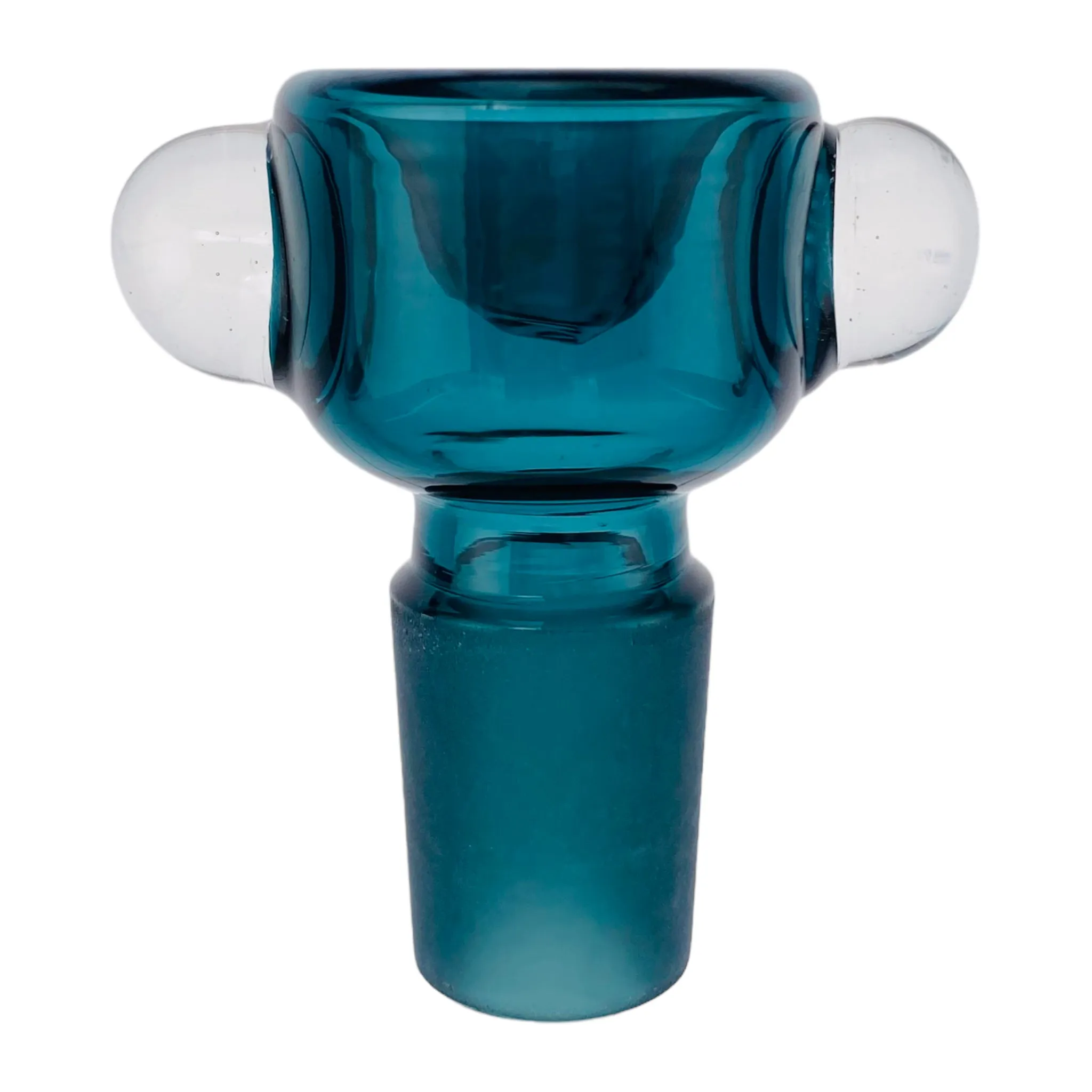 18mm Flower Bowl - Tall Straight Wall Bubble Bong Bowl Piece - Deep Aqua Blue