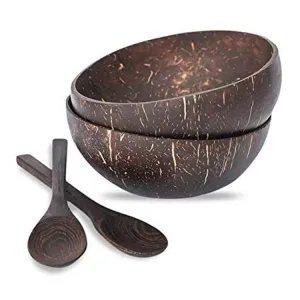 2 Coconut Bowls spoons set