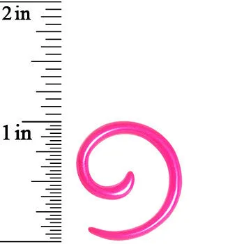 8 Gauge Hyacinth Pink Metallic Pearl Acrylic Spiral Taper