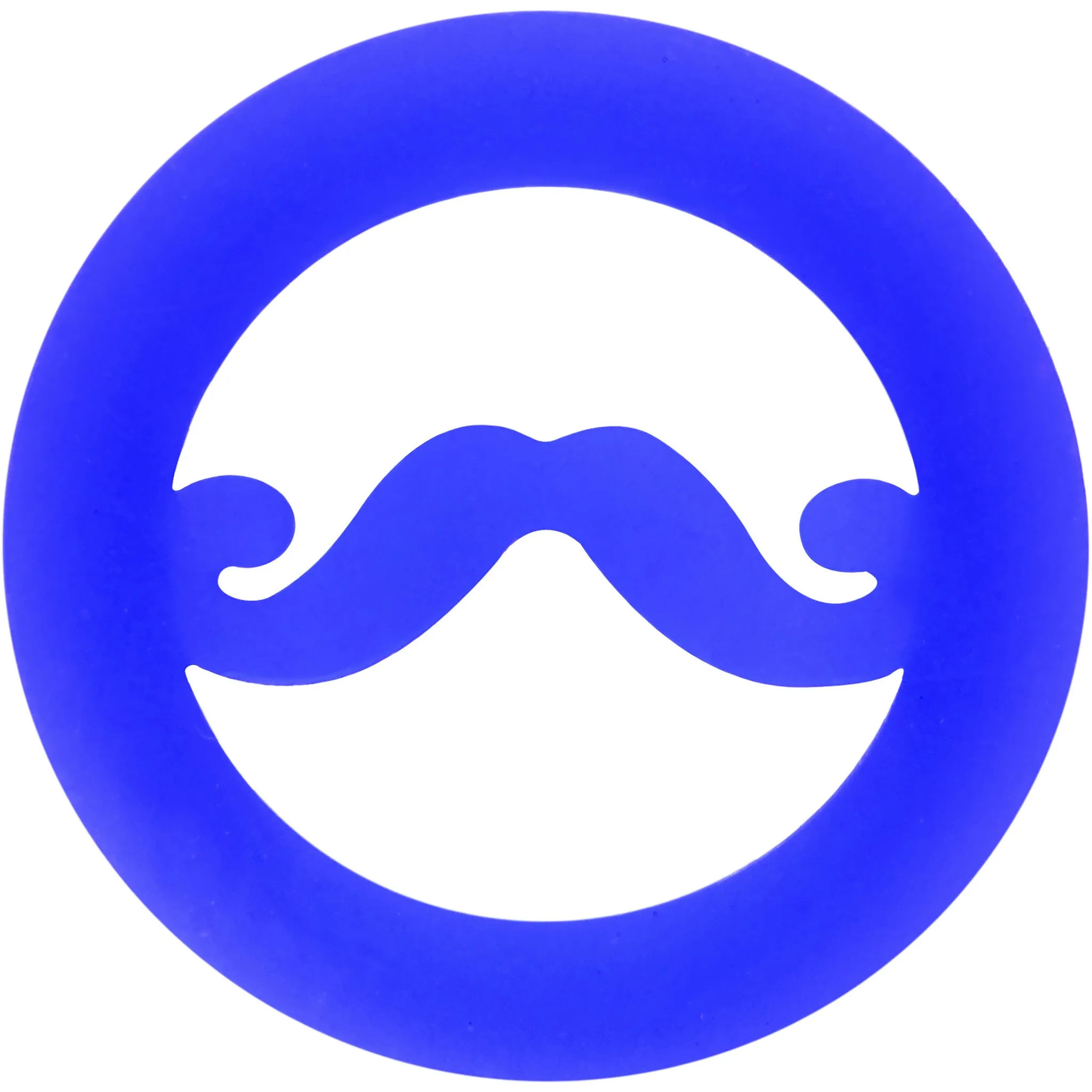 9/16 Blue Silicone Dapper Mustache Tunnel Plug