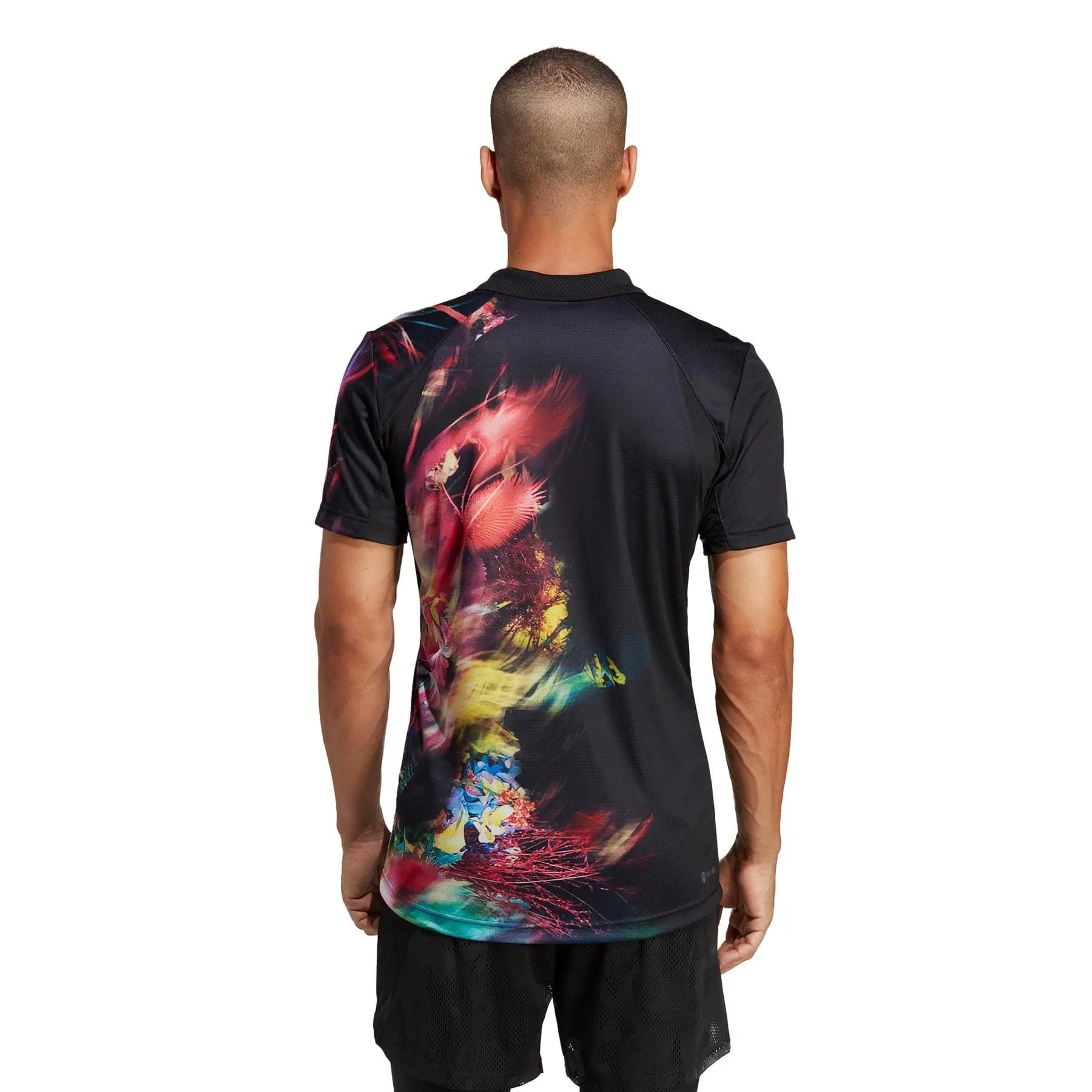 adidas Melbourne Mens Freelift Polo Shirt - Black / Multi
