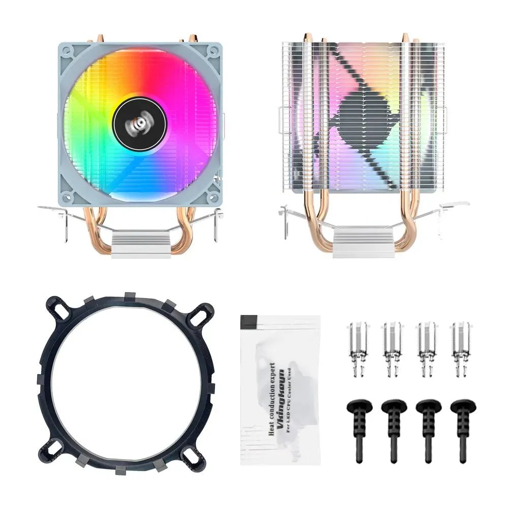 Aigo Ice200pro Air Cpu Cooler 2 Heatpipes 3pin Pwm Fan Quiet Ventilador Intel 115x 1200 1700 Am4 Am5 Amd