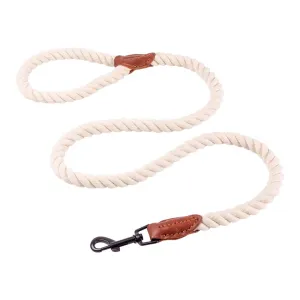 AllPetSolutions Cotton Rope Dog Lead, Cream, 120cm