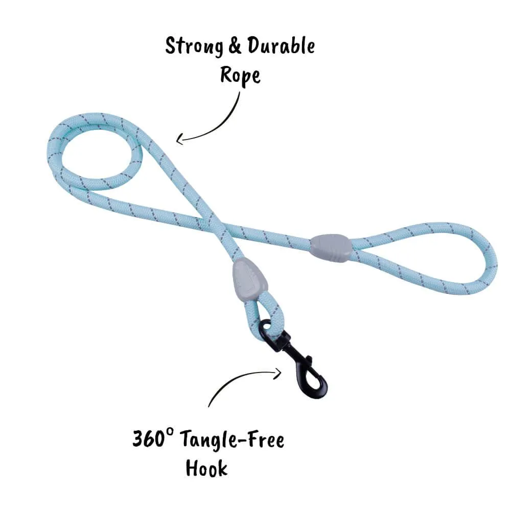 AllPetSolutions Reflective Rope Dog Lead, Blue, 140cm