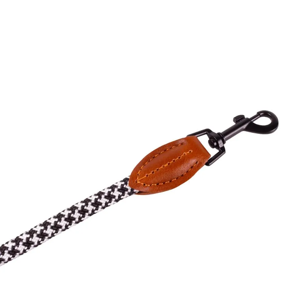 AllPetSolutions Rope Dog Lead, Black / White, 120cm