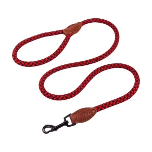 AllPetSolutions Rope Dog Lead, Black/Red, 120cm