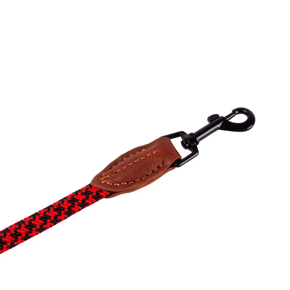 AllPetSolutions Rope Dog Lead, Black/Red, 120cm