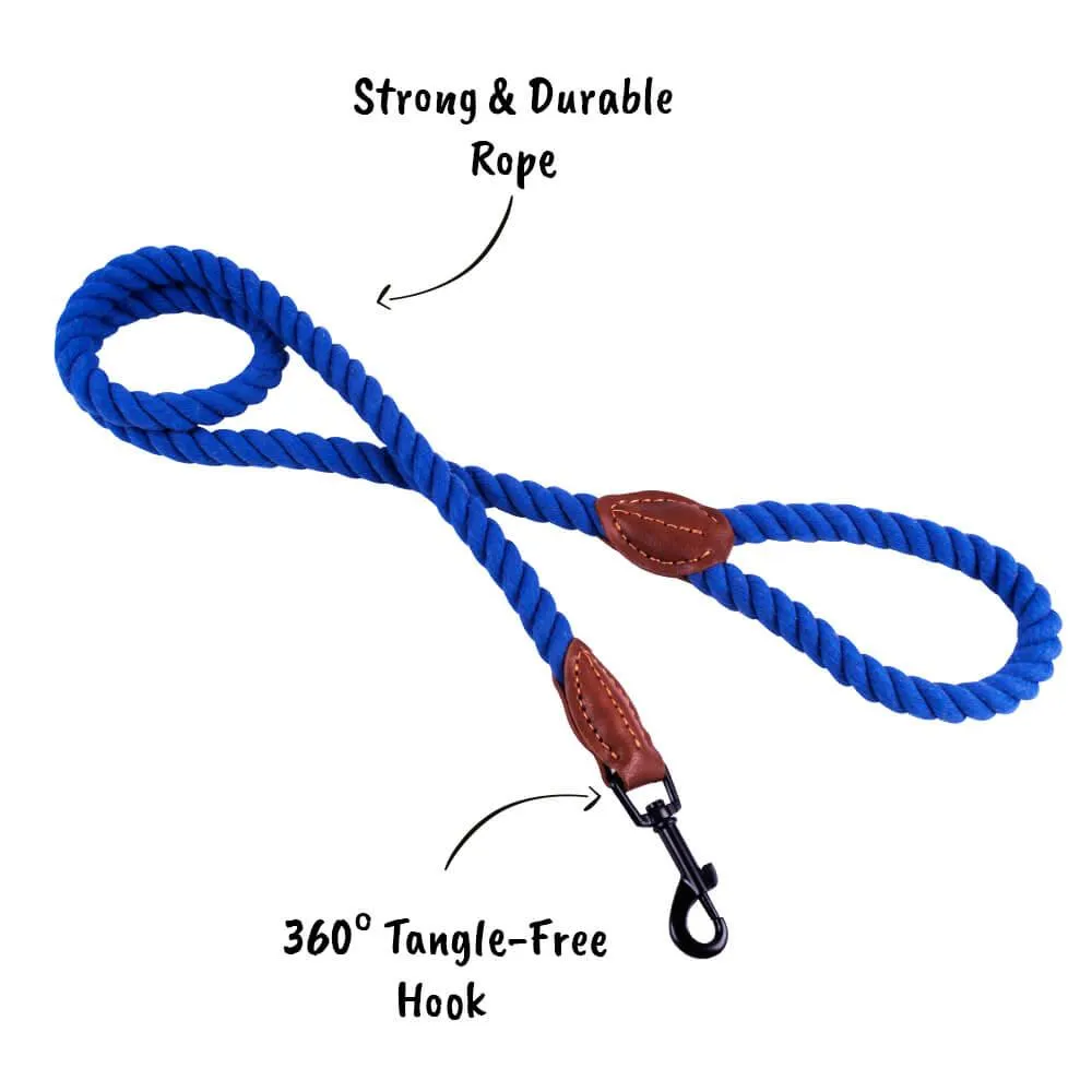 AllPetSolutions Rope Dog Lead, Blue, 120cm