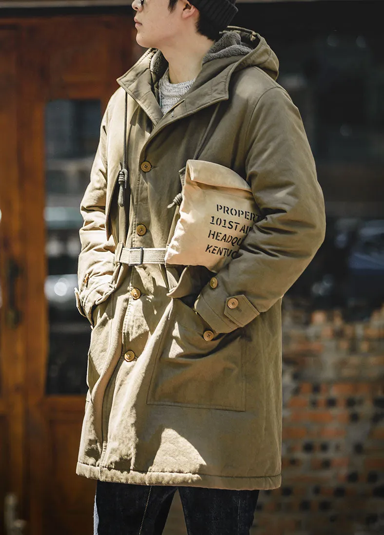American M47 Heavy Hooded Warm Mid-Length Cotton Men's Coat