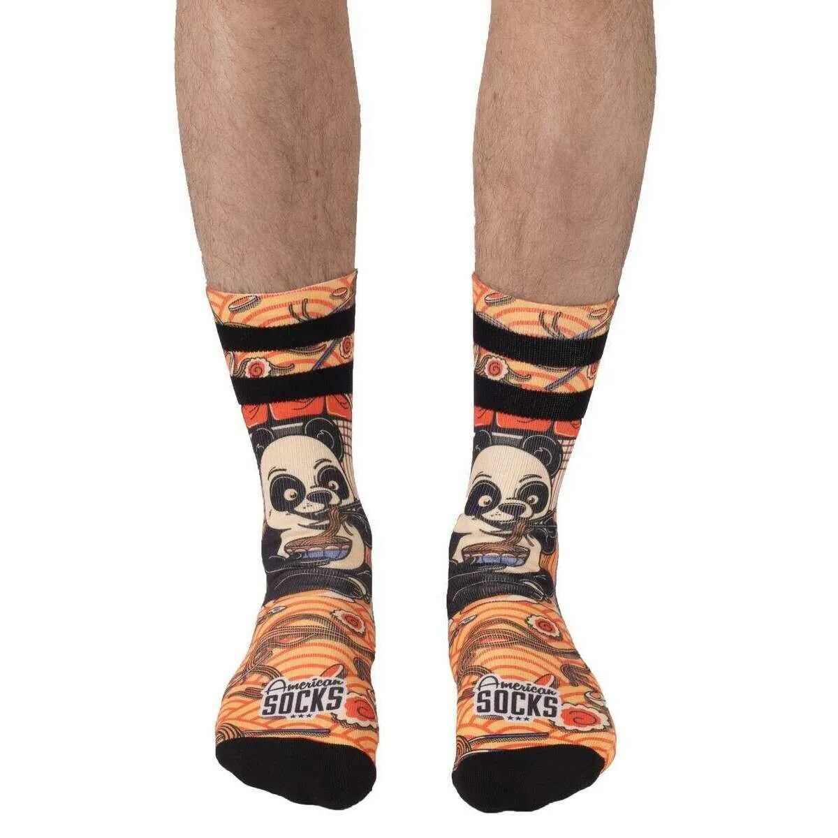 American Socks Orange Panda Mid High Socks