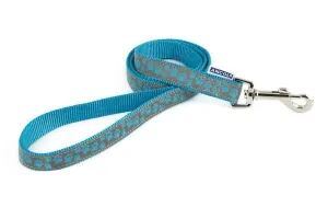 Ancol Fashion Nylon Lead Blue Paw 19mm X1m
