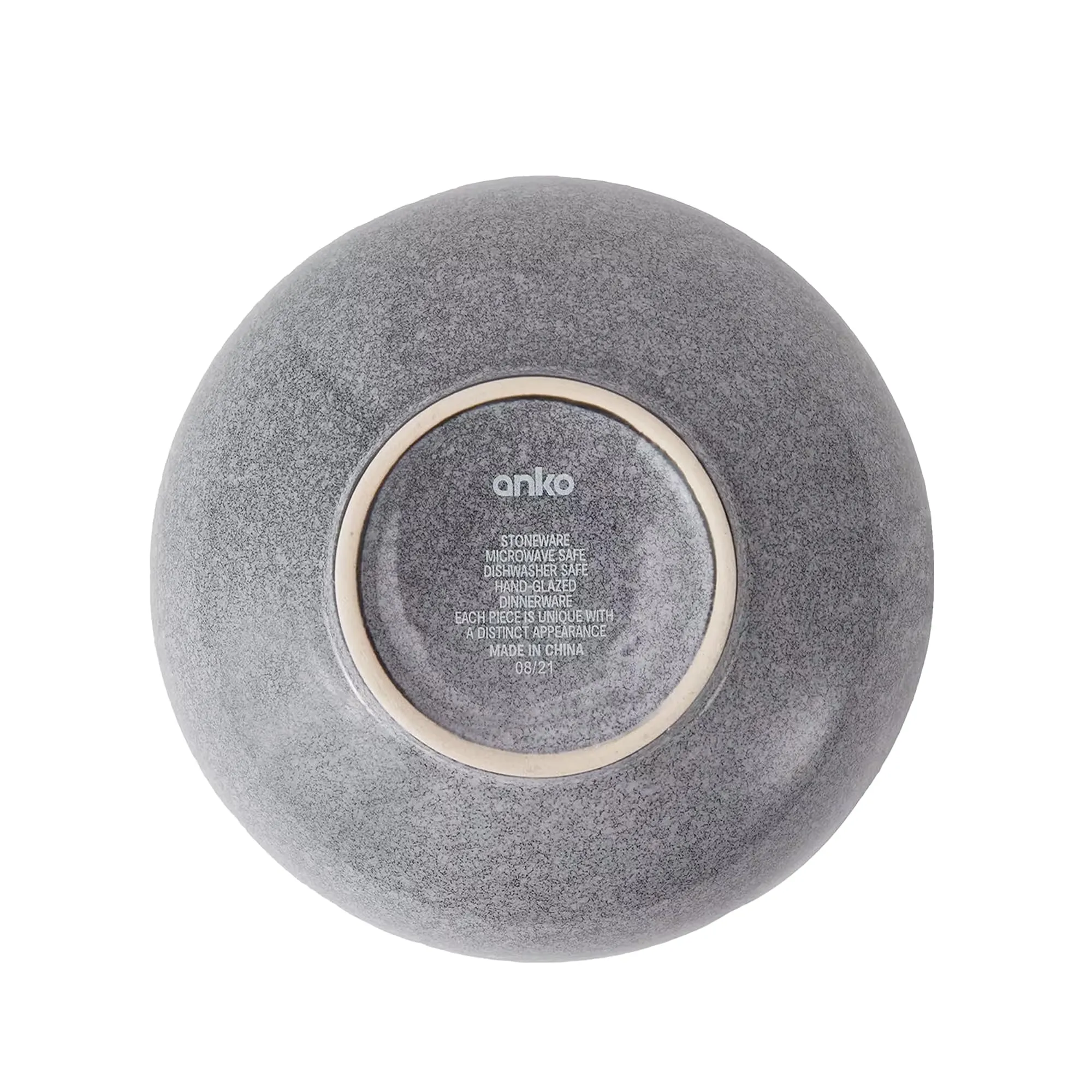 Anko 6" Glazed Stoneware Bowls - Set of 6 | Lightweight Daily Use Premium Crockery for Dining Table Ideal for Serving Soup, Salad, Dessert | Designer Bowls for Home, Kitchen, Restaurant | Grey