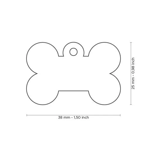 Basic Collection Big Bone in Chrome Plated Brass ID Tag