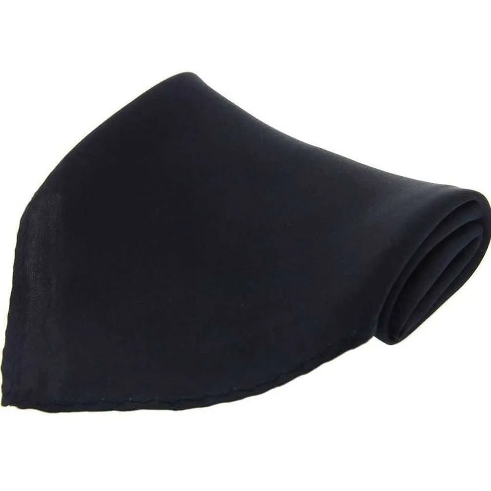 Black Diagonal Twill Silk Pocket Square