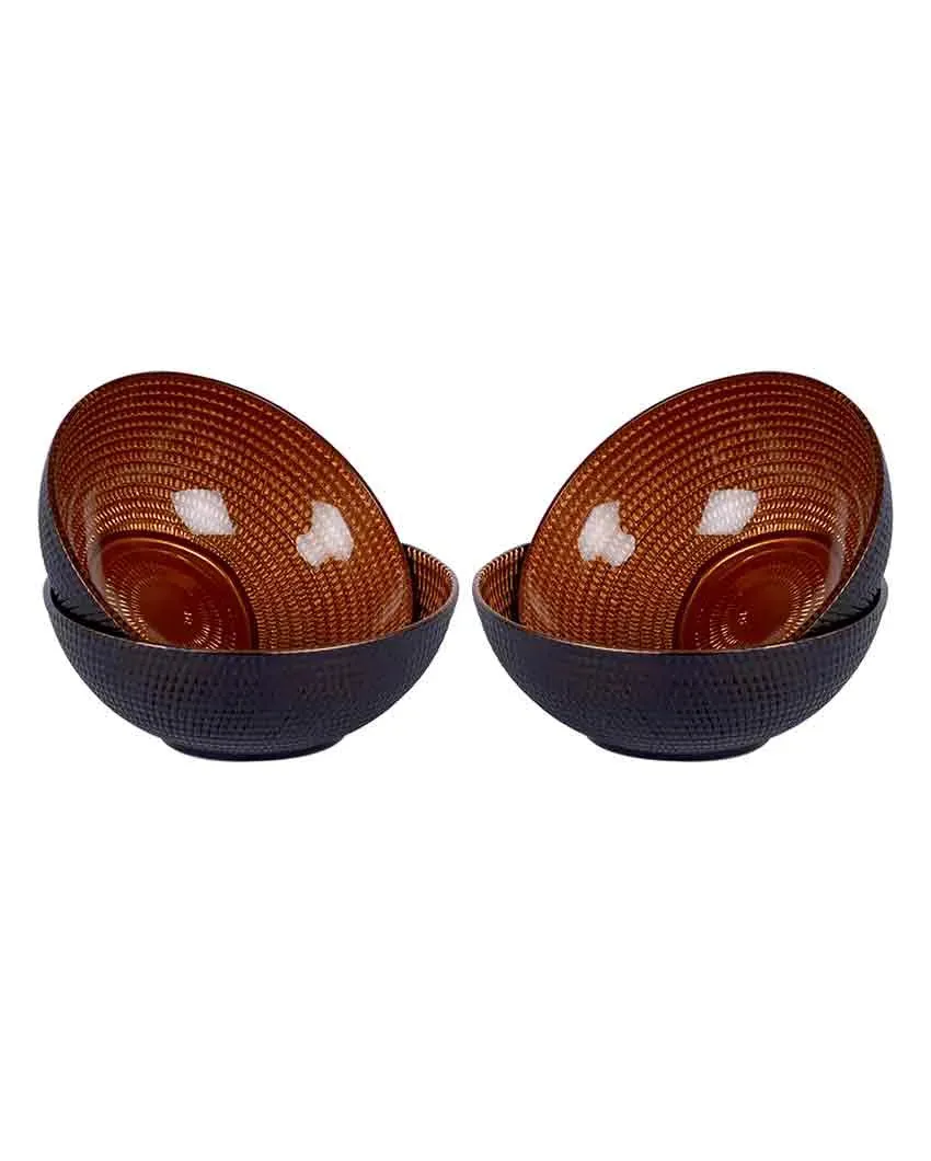 Black Textured Glass Serving Bowls | 300 ML | 5 x 2 inches