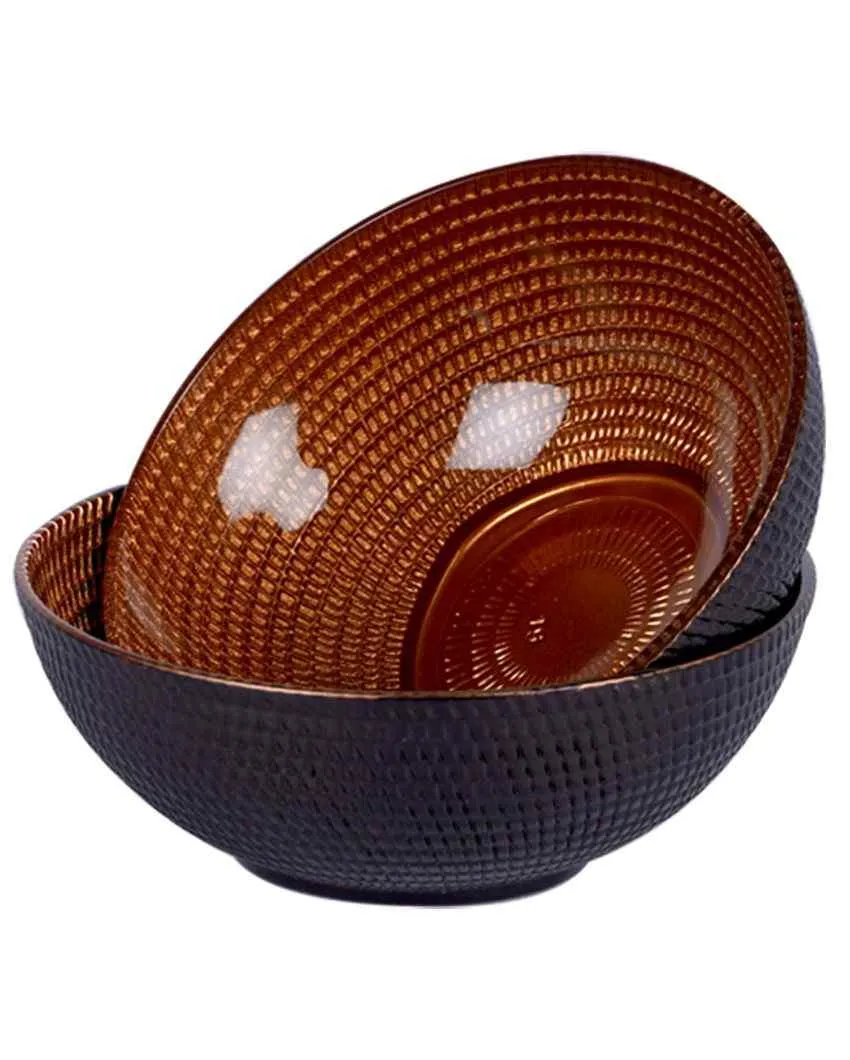 Black Textured Glass Serving Bowls | 300 ML | 5 x 2 inches