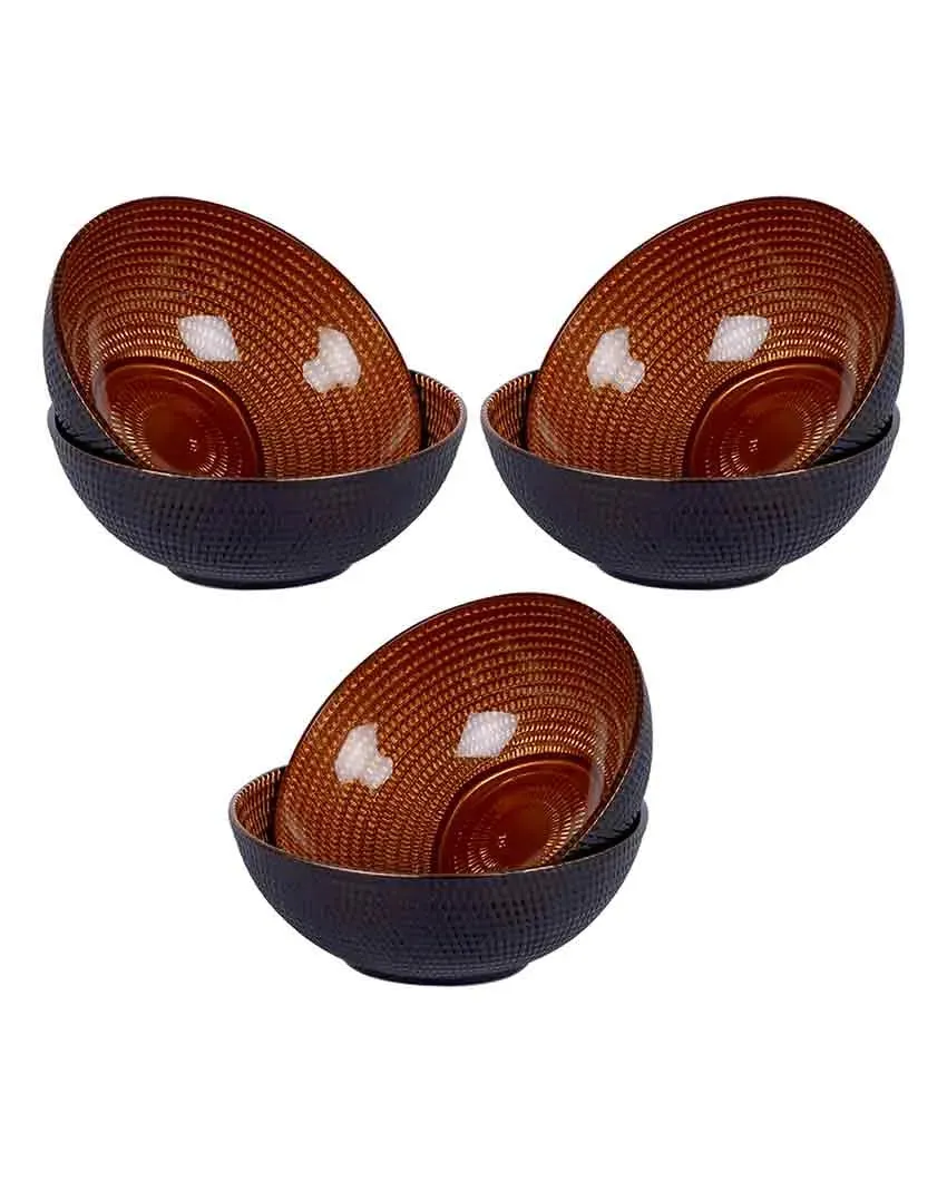Black Textured Glass Serving Bowls | 300 ML | 5 x 2 inches