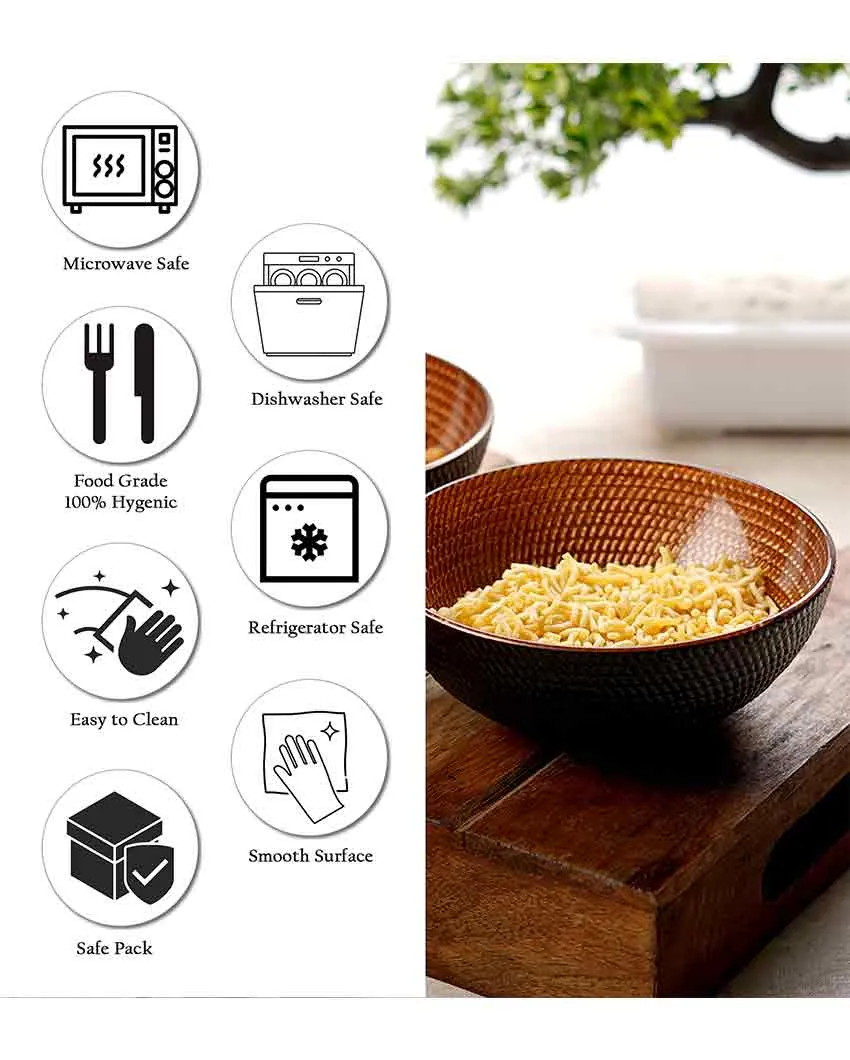 Black Textured Glass Serving Bowls | 300 ML | 5 x 2 inches