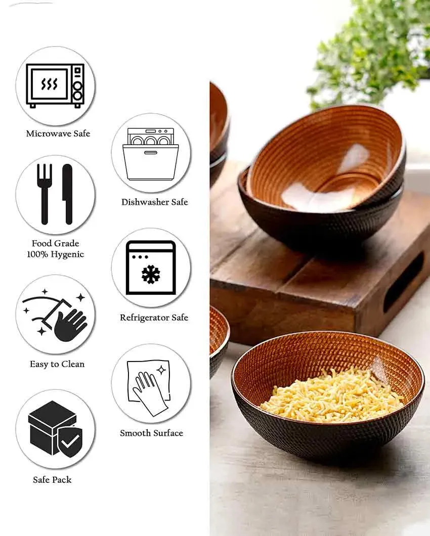 Black Textured Glass Serving Bowls | 300 ML | 5 x 2 inches