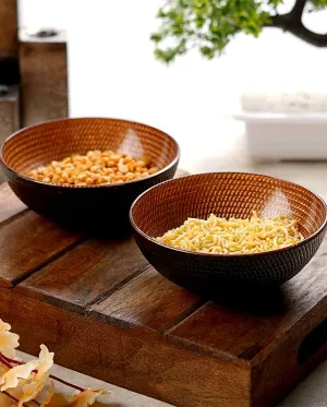 Black Textured Glass Serving Bowls | 300 ML | 5 x 2 inches