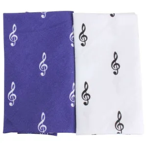Blue Treble Clef Handerchief Set
