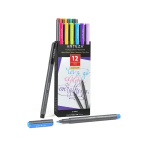 Calligraphy Markers | Set of 12 | Flat Chisel-Tip Marker Pens 11 Unique Colors | 2mm Nibs