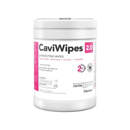 CaviWipes™ 2.0 Surface Disinfectant Premoistened Manual Pull Wipe 65 Count Canister Alcohol Scent NonSterile - Metrex Research  Mfr# 14-1150