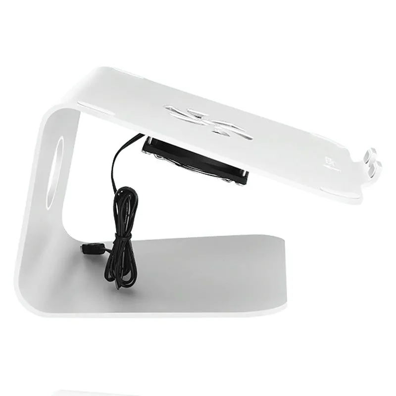 Classic Aluminum Cooling Stand with Fan for Mac Ipad and Laptops - Silver
