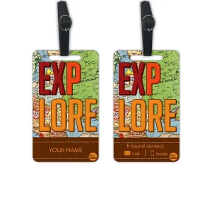 Custom Luggage Tags for Men Travel Add Your Name Set of 2 - Explore