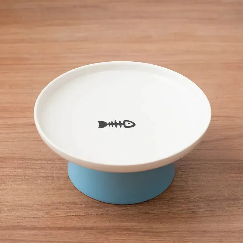 Elevated Ceramic Cat Bowl - Stylish Pet Food and Water Dish