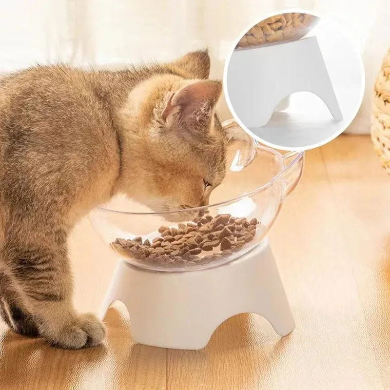 Ergonomic Non-Slip Cat Bowl with Elevated Design for Neck Protection
