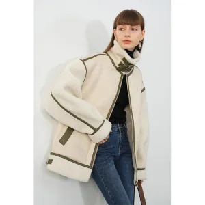 FashionSierra - Warm Loose Leather Patchwork Jacket