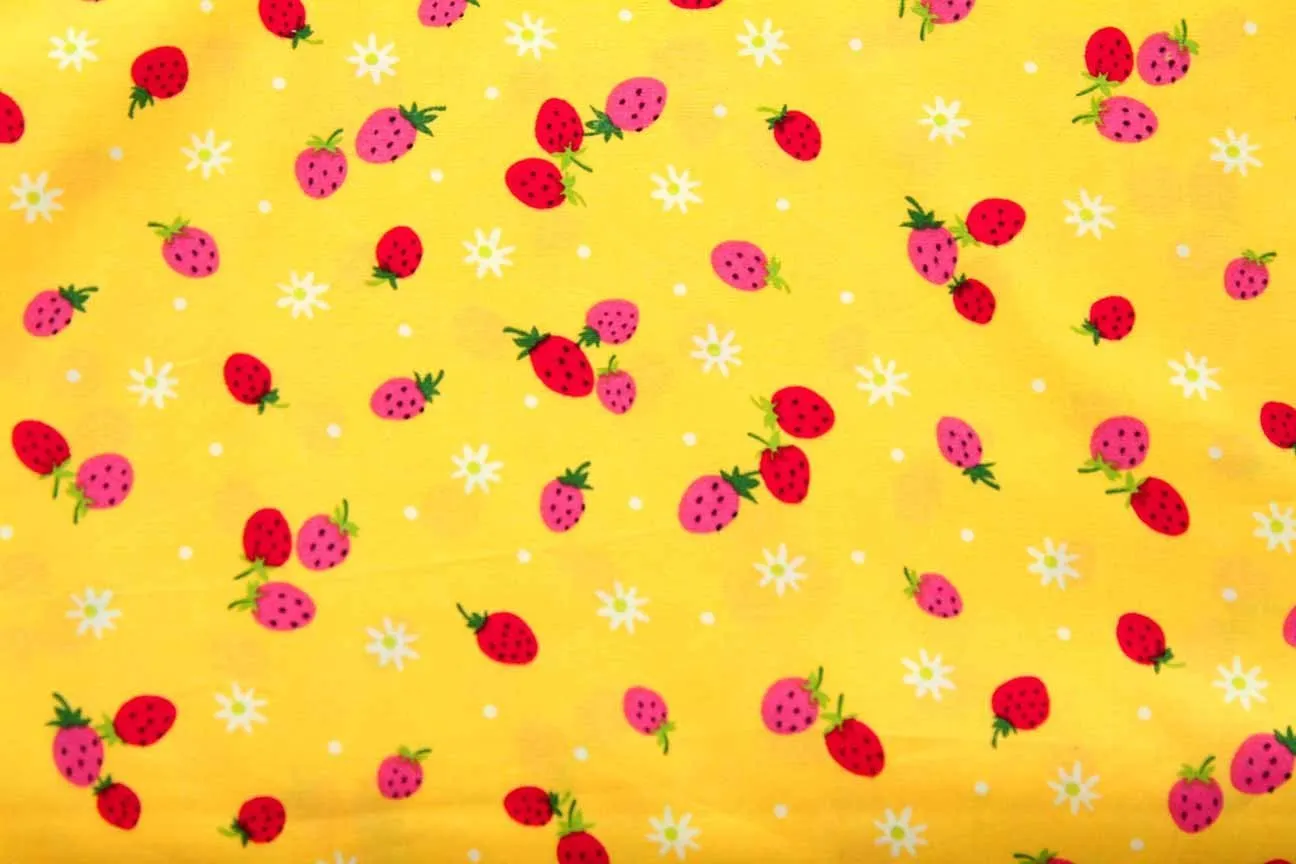 FB: Raining Berries Yellow Patchwork / Craft Fabric SOLD OUT