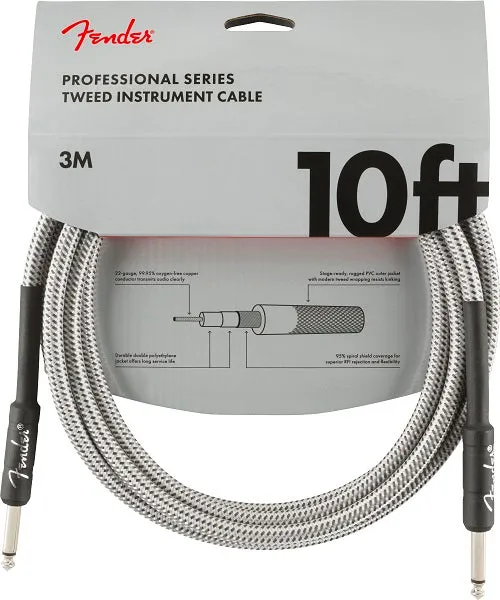 Fender Professional Series Tweed Cable 10ft (3m) - White Tweed