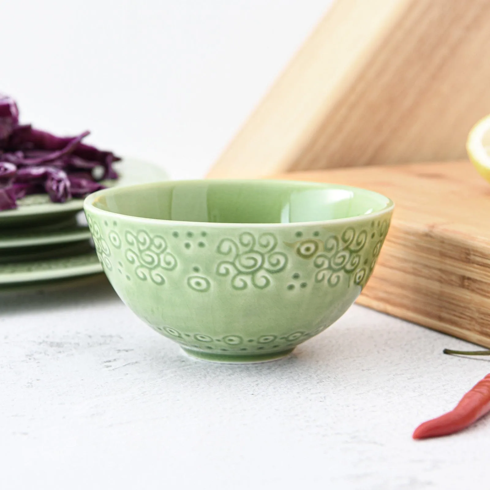 Fissman Ceramic Bowl Green 14cm