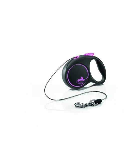 Flexi Black Design Cord Xs Pink 3m 1-8kg (10ft 1-18lbs)