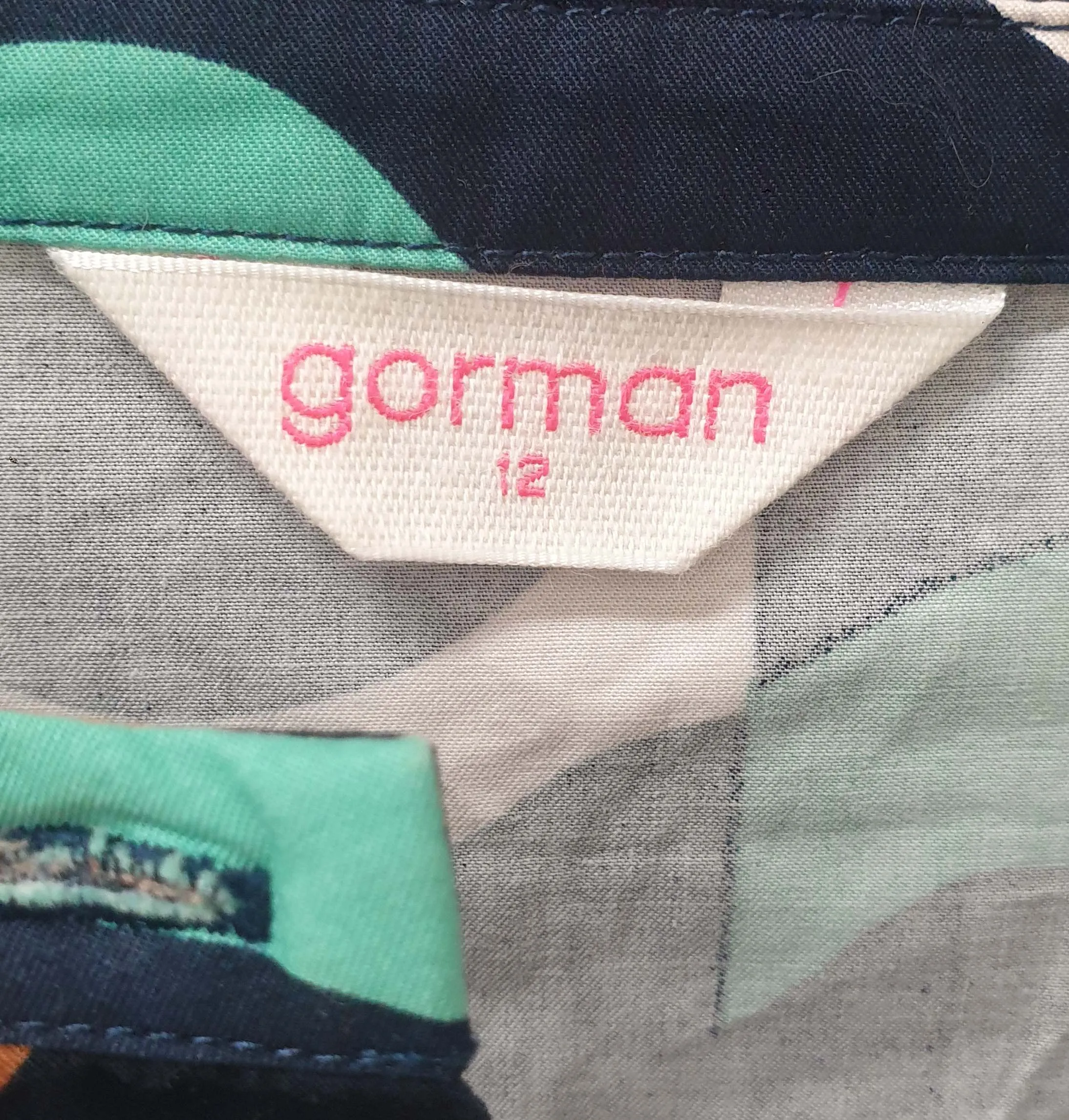 Gorman colourful wave print cotton shirt size 12
