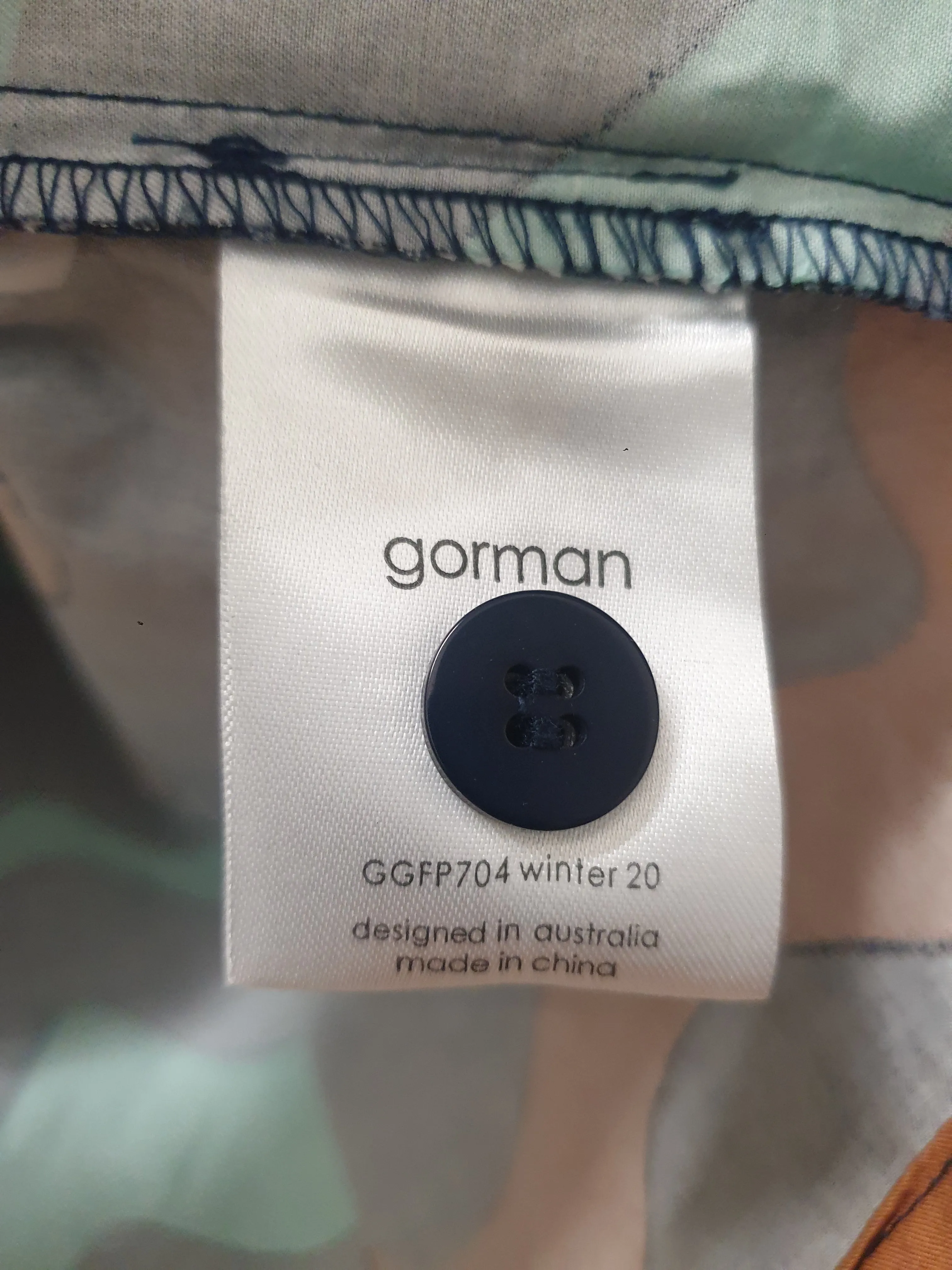 Gorman colourful wave print cotton shirt size 12