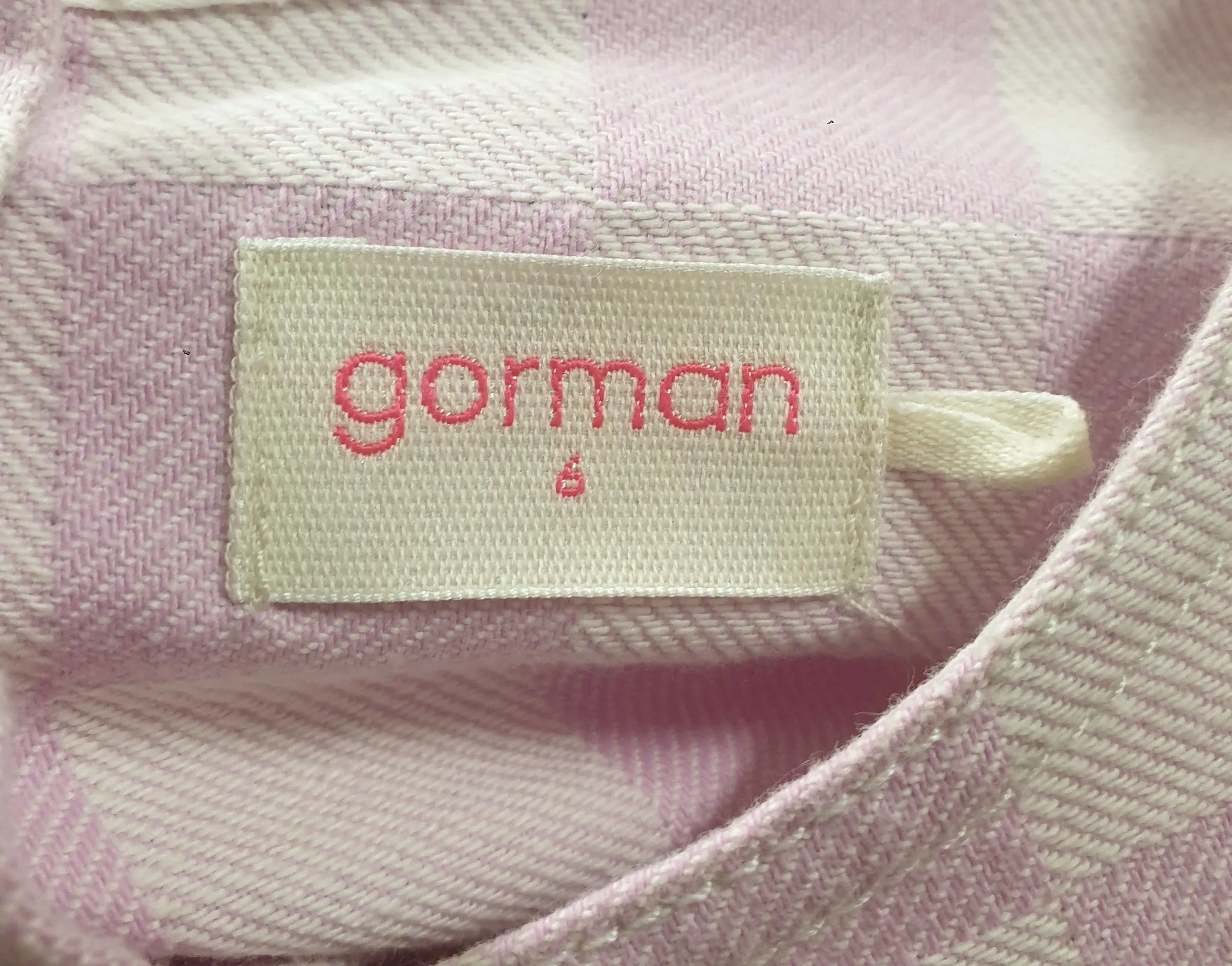 Gorman cropped pink and white check print top size 6, fits 6 and 8