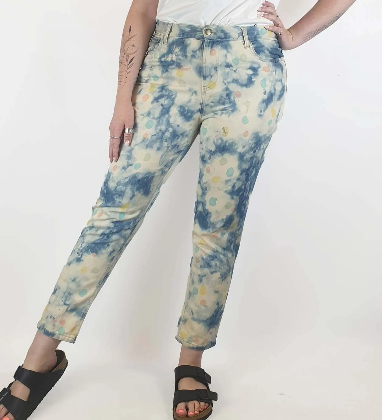 Gorman paint splatter print jeans size 14, fits size 12-14