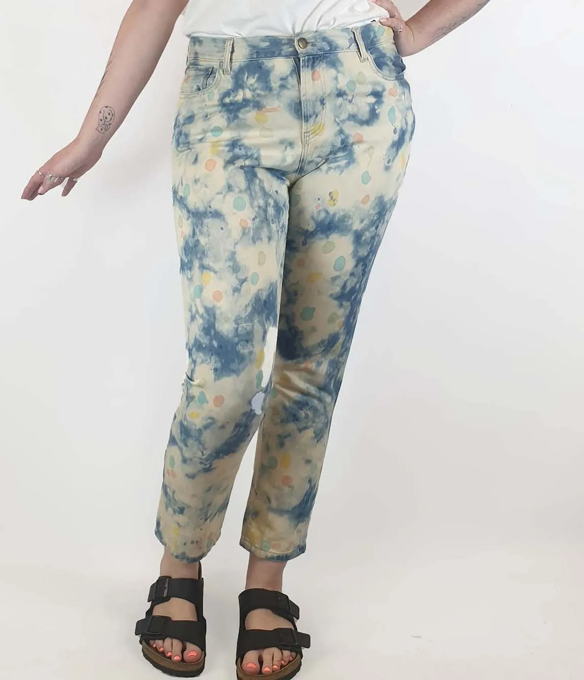 Gorman paint splatter print jeans size 14, fits size 12-14