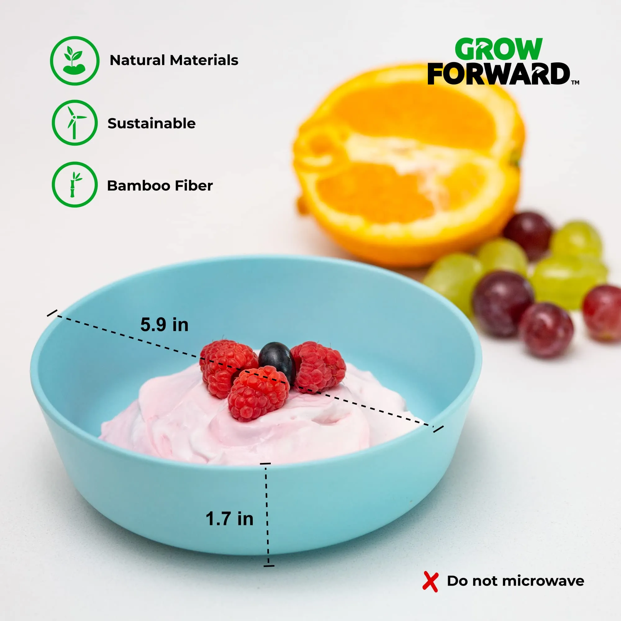 Grow Forward: Kids Bamboo Bowl and Plate Set