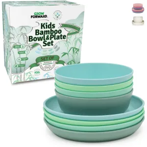 Grow Forward: Kids Bamboo Bowl and Plate Set