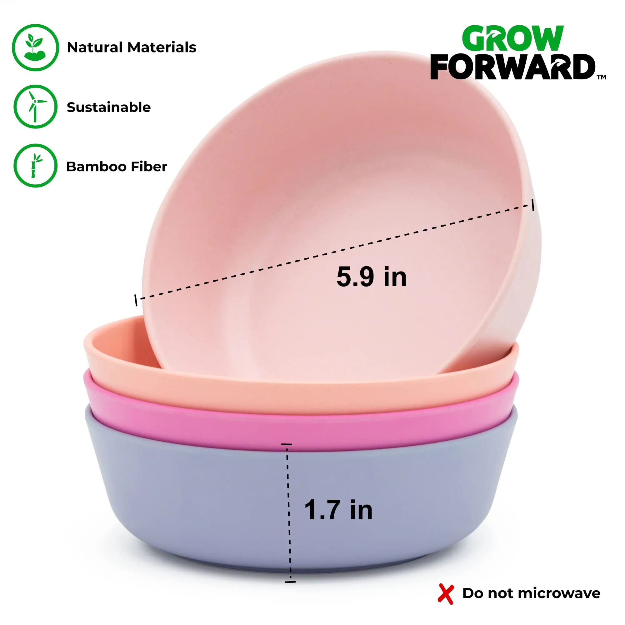 Grow Forward: Kids Bamboo Bowl and Plate Set