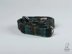 Harris Tweed Grey and Blue Check Dog Lead