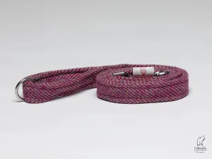 Harris Tweed Raspberry and Coral Herringbone Dog Lead