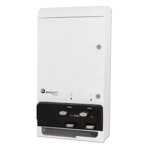 Hospeco Evogen Feminine Hygiene Dispenser, Metal, 14" X 7.75" X 26.25", White - HOSEV1FREE
