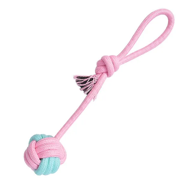 Interactive Cotton Rope Dog Toys Bite-Resistant Pet Puppy Dog Toy. Chew Ball Toy For Small Large Dogs Teeth Cleaning